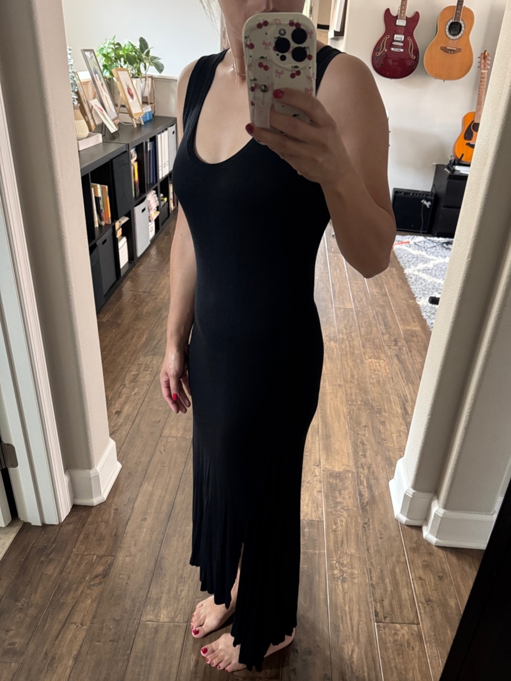 BCBGMaxAzria Black Scoop Neck Maxi Dress
